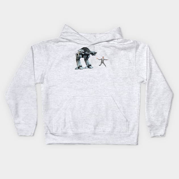 ED-209 vs. Pee-Wee Herman Kids Hoodie by Scum_and_Villainy